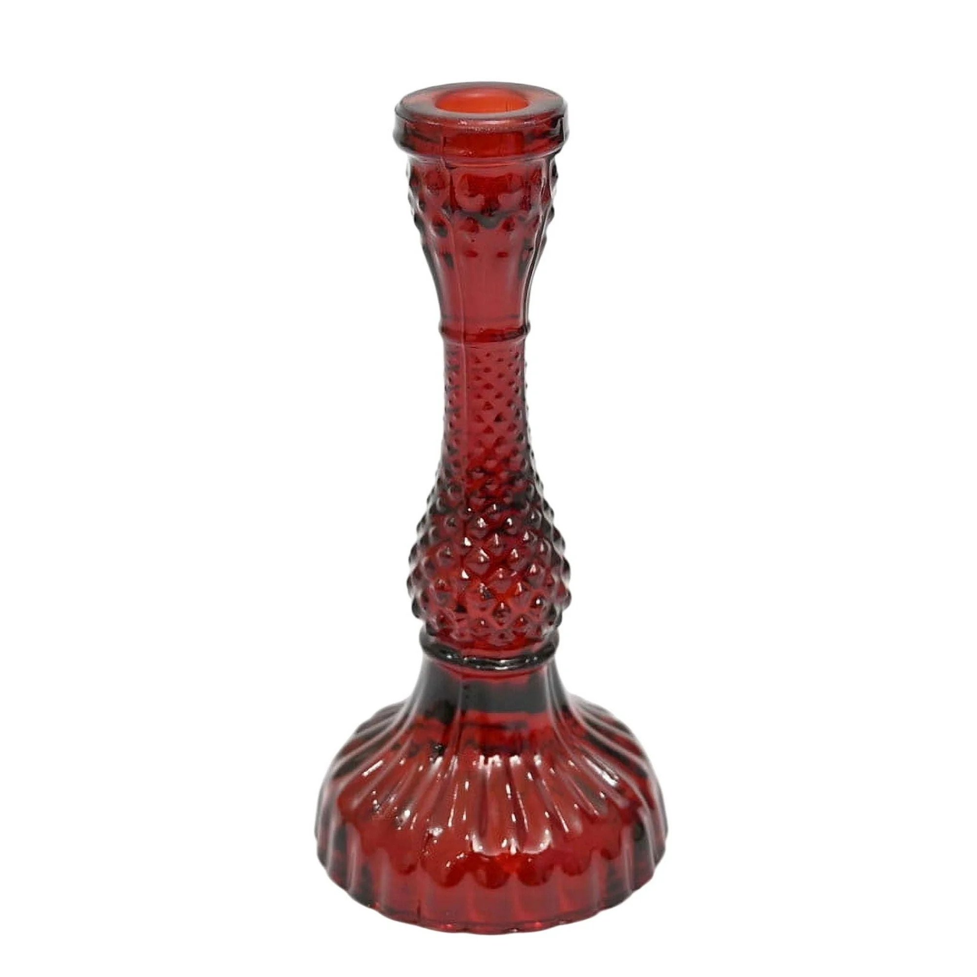 Large Red Glass Christmas Taper Candle Holder, 8.5", by Holiday Time | Walmart (US)