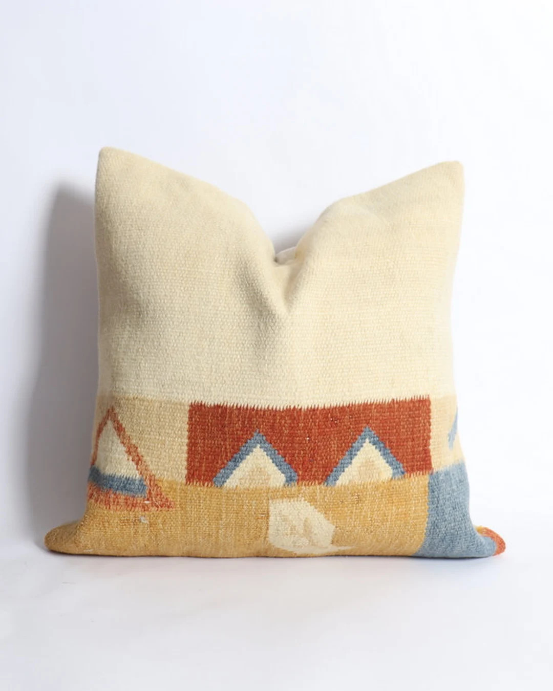 kilim pillow, 60x60 pilow .24x24 inc.Primitive Pillow, Sofa Seat Brown,shabby chic cushion, knitt... | Etsy (US)