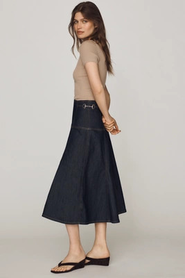 Twyla Paneled-Denim Midi Skirt | Anthropologie (US)