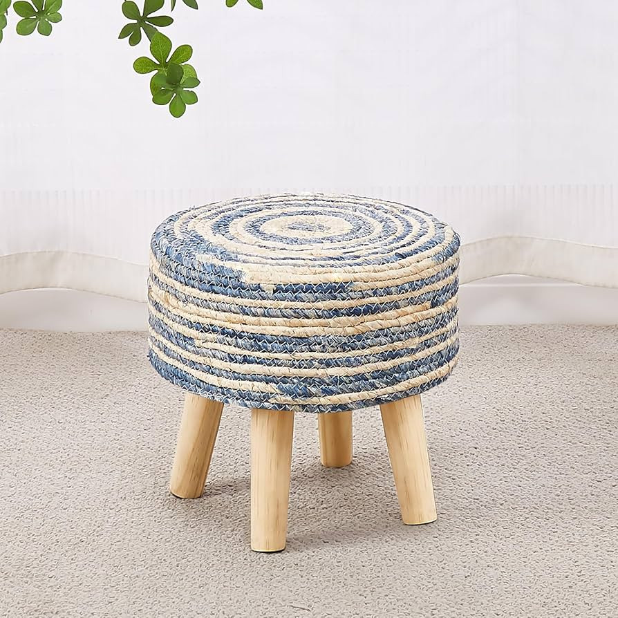 Cpintltr Round Ottoman Natural Seagrass Footstool Poufs Hand Weave Eco Friendly Sofa Foot Stool S... | Amazon (US)