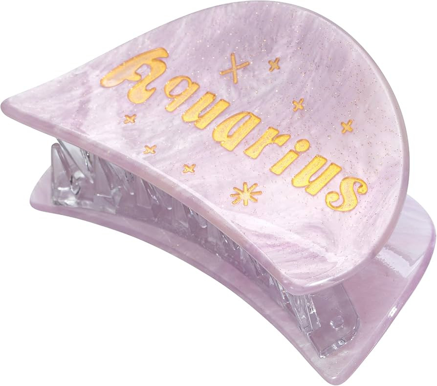Aquarius Zodiac Acrylic Claw Clip for Women, Zodiac Medium Hair Clips for Thick &Thin Hair, Astro... | Amazon (US)