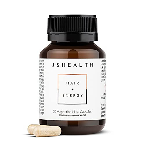 JSHealth Vitamins Hair and Energy Formula - Hair & Scalp Support Supplement with Iodine and Zinc - 30 Capsules | Amazon (US)