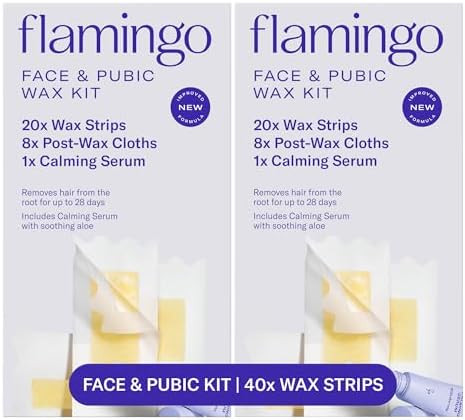 Flamingo Face & Bikini Wax Kit for Women, At Home Wax Strips for Facial Hair Removal and Pubic Ha... | Amazon (US)