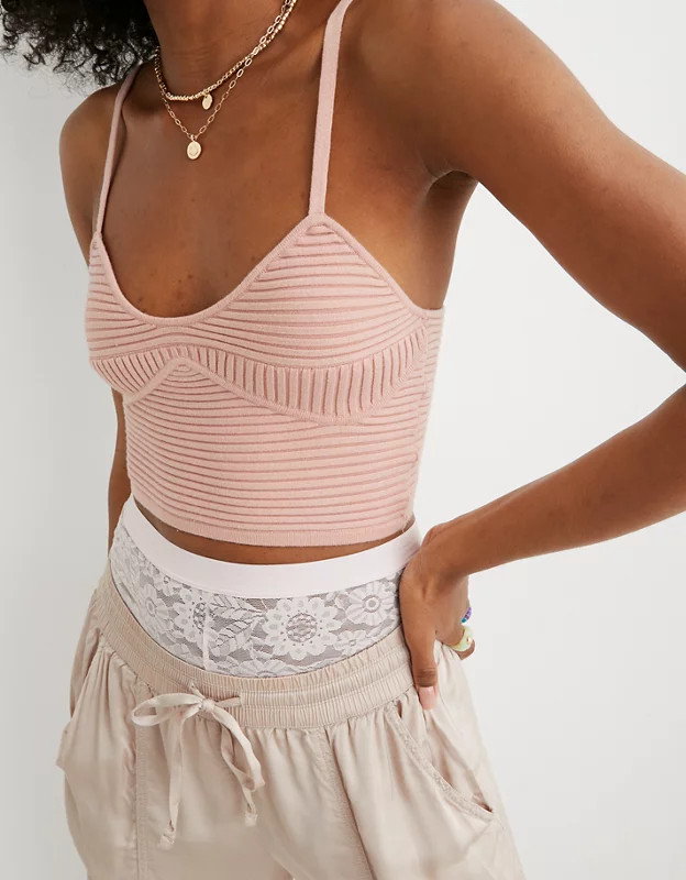 Aerie Take Charge Sweater Corset Tank | Aerie