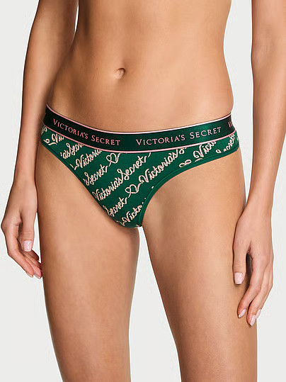 Cotton Logo Thong Panty, Print, S - Women's Panties - Victoria's Secret | Victoria's Secret (US / CA )