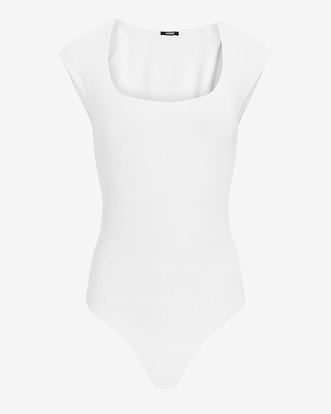 Body Contour Compression Scoop Neck Cap Sleeve Bodysuit | Express