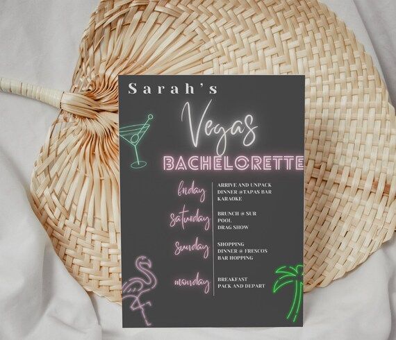 Las Vegas Bachelorette Itinerary - Bachelorette Party - Instant Download Bachelorette Party | Etsy (US)