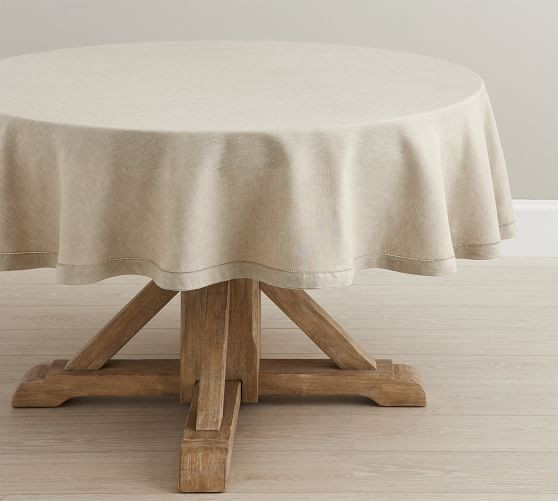 Belgian Linen Round Tablecloth | Pottery Barn (US)
