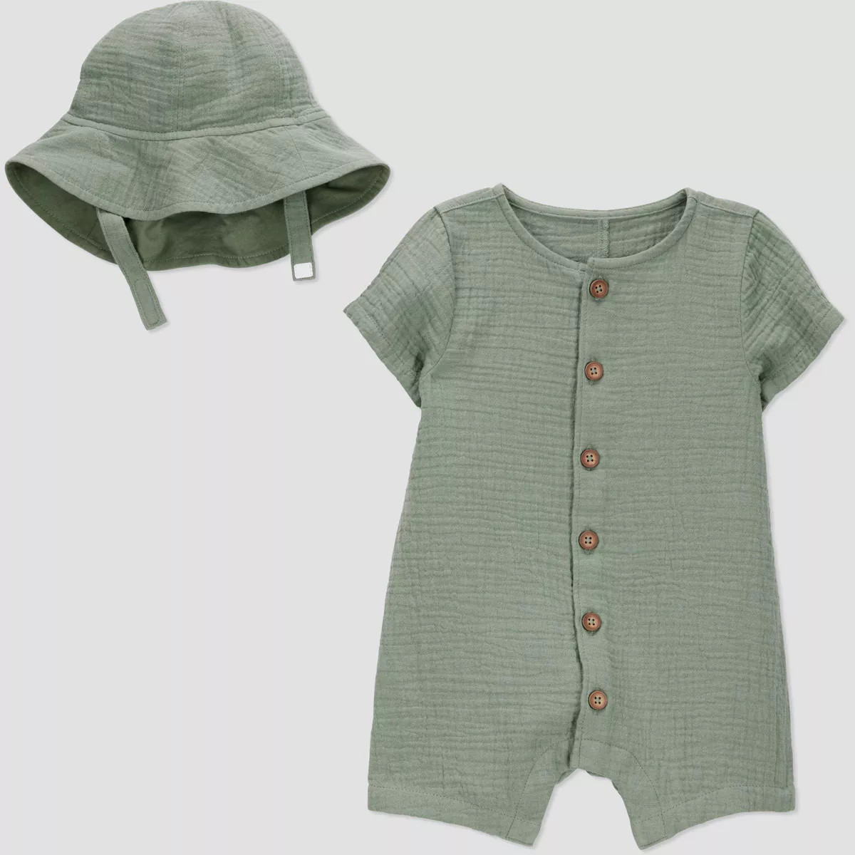 Carter's Just One You®️ Baby Boys' Gauze Romper with Hat - Green 18M | Target