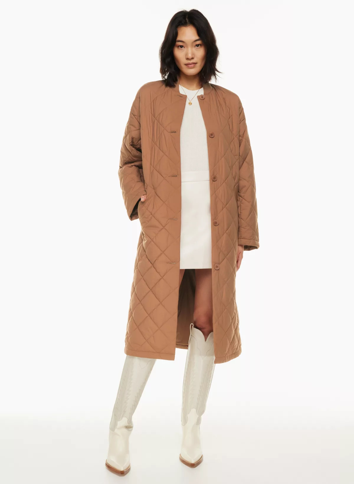 PAVANT QUILTED LONG JACKET | Aritzia