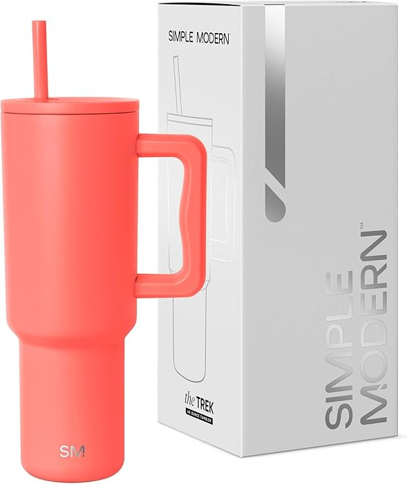 Simple Modern 40 oz Trek Tumbler with Handle and Straw Lid | Cup Holder Friendly Insulated Stainl... | Amazon (US)