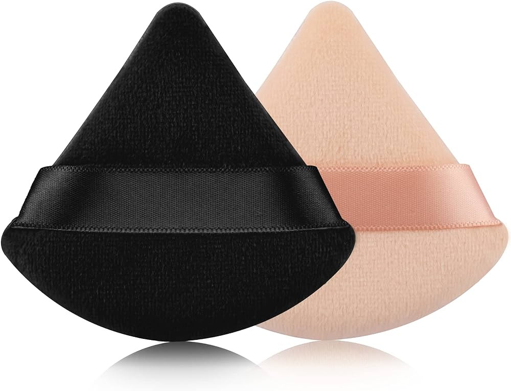 2 Pcs EVAOUXIU Triangle Powder Puff for Face Powder, Soft Plush Setting Powder Puff, Velour Cosme... | Amazon (US)