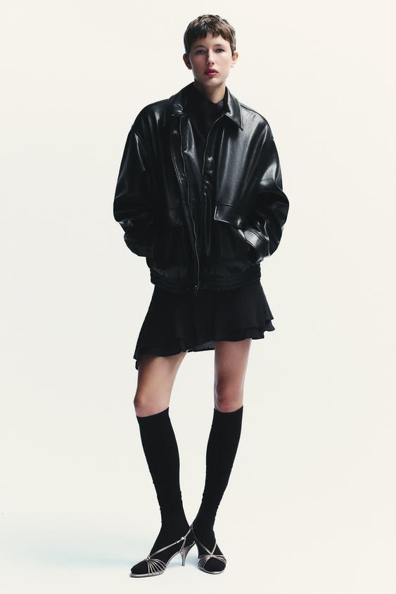 FAUX LEATHER BOMBER JACKET | Zara UK