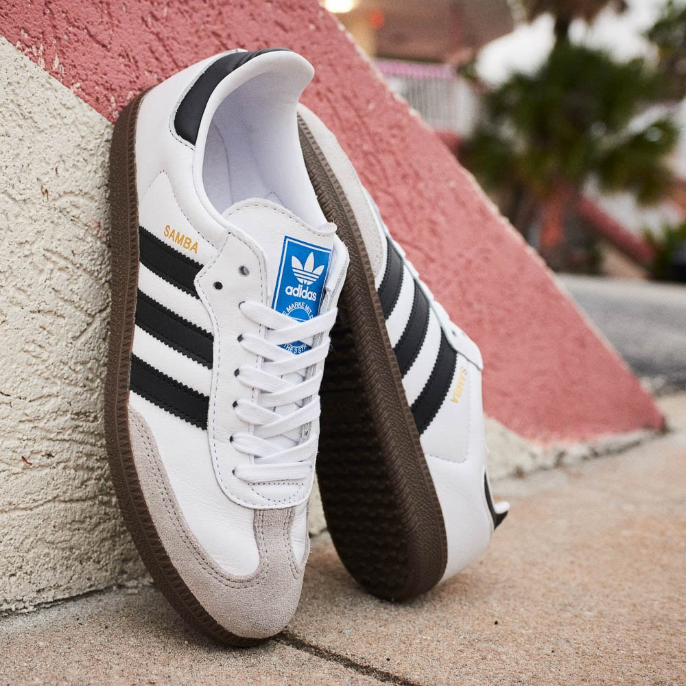 Womens adidas Samba OG Athletic Shoe - Cloud White / Core Black / Clear Granite | Journeys