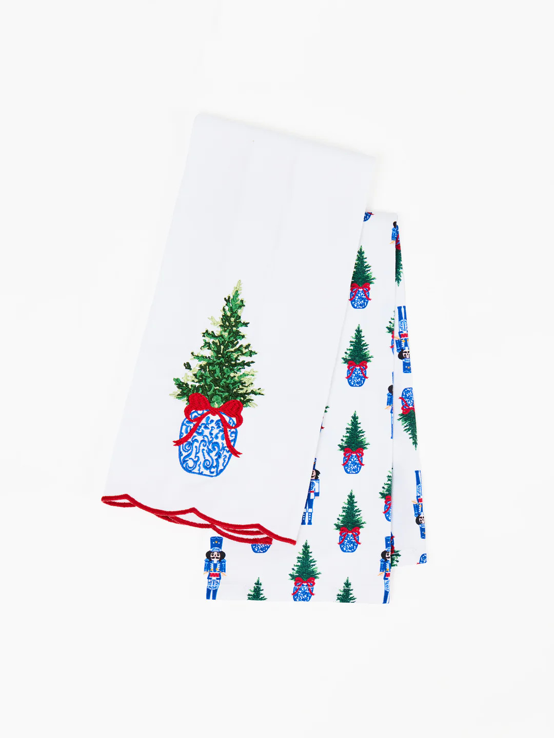 Embroidered Tea Towel | Chinoiserie Tree | Mary Square