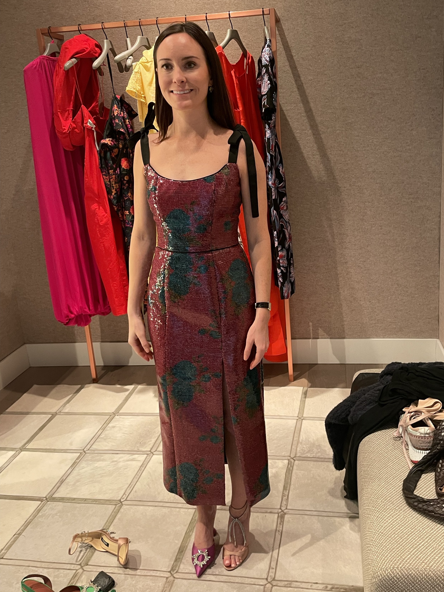 Black tie wedding guest dress try on. Sequin Markarian black tie wedding guest dress

#LTKwedding