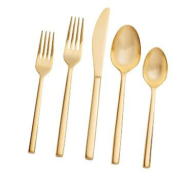 Luna Brushed Gold Flatware | Pottery Barn (US)