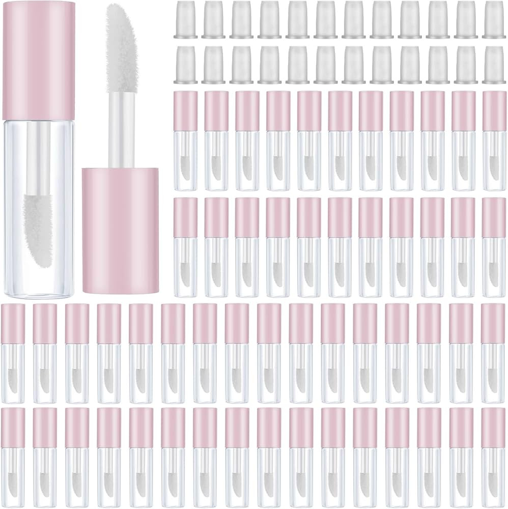 Patelai 100 Pieces 1.2 ml Clear Mini Lip Gloss Tube Refillable Empty Lip Balm Gloss Containers fo... | Amazon (US)