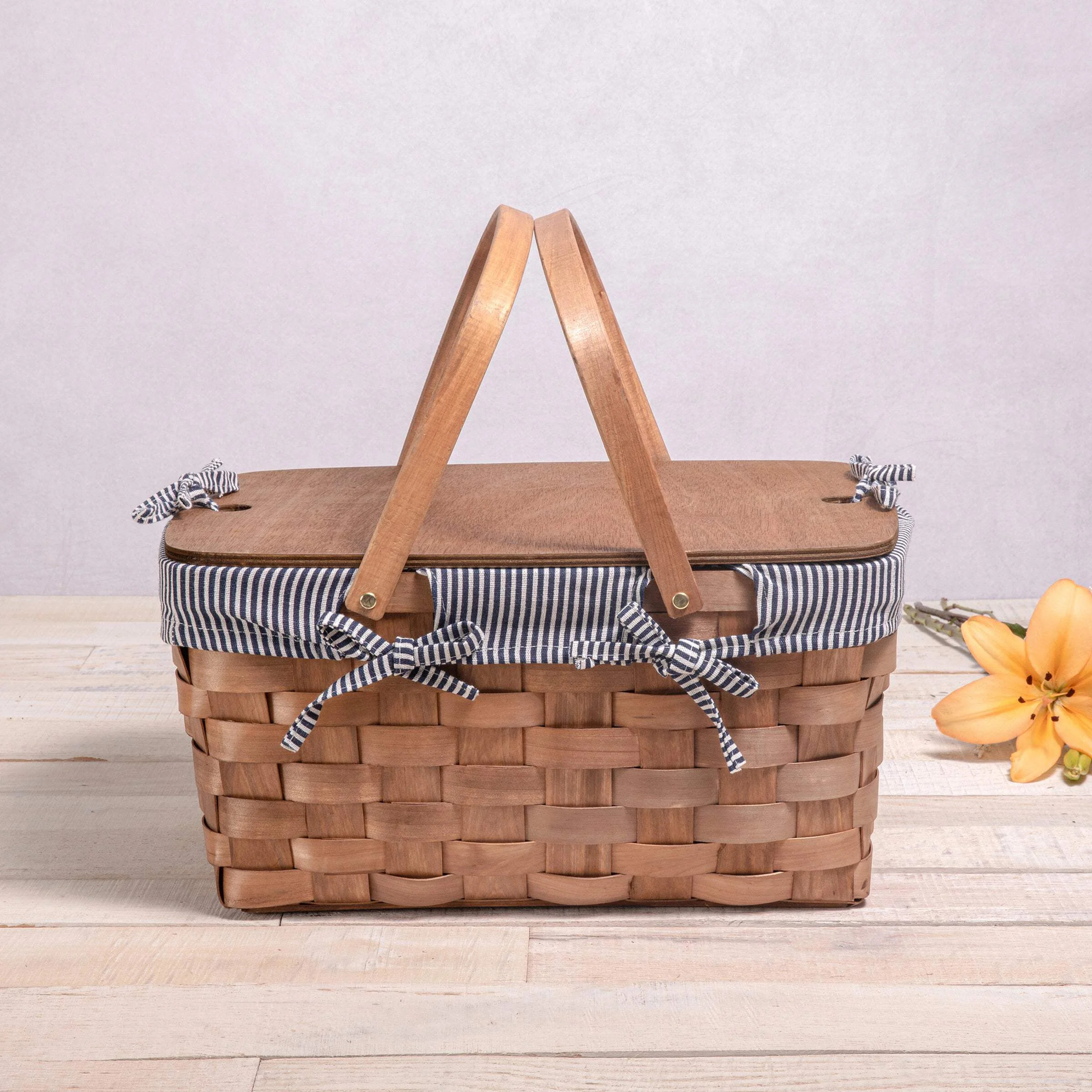 Picnic Time Kansas Handwoven Wood Picnic Basket | Walmart (US)