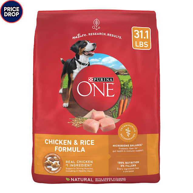 Purina ONE Chicken and Rice Formula Dry Dog Food, 31.1 lbs. | Petco