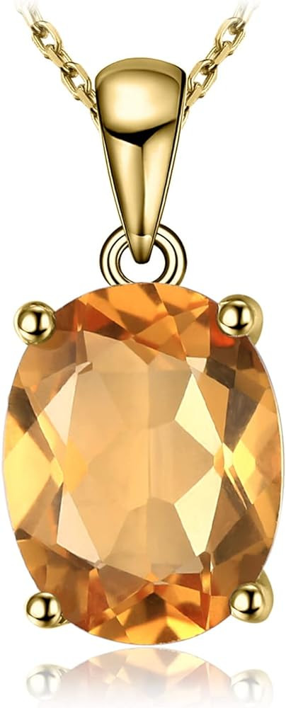 JewelryPalace Natural Gemstone Garnet Peridot Amethyst Citrine Blue Topaz Birthstone Solitaire Pe... | Amazon (US)