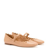 Blair Broderie Ballet Flat In Tan Leather | Larroude