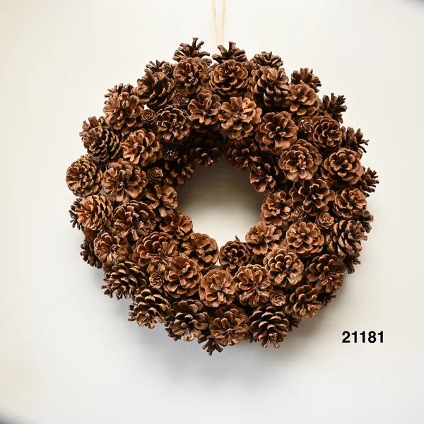 Faux Pine Pinecones 18'' Wreath | Wayfair North America