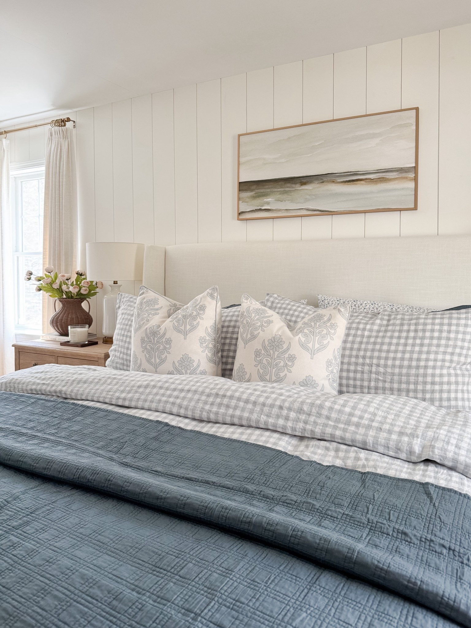 Layered coastal bedroom! This bedroom is all about relaxed layers, soft blues, and classic coastal patterns that make the space feel serene 🤍✨ 

#LTKHome