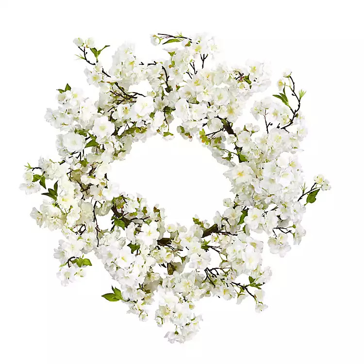 New! White Cherry Blossom Wreath | Kirkland's Home