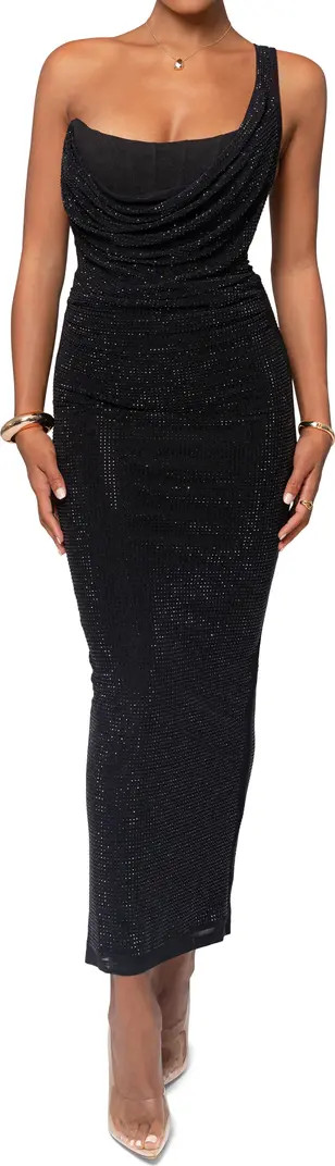 JLUXLABEL Krishna One-Shoulder Sparkle Mesh Cocktail Dress | Nordstrom | Nordstrom