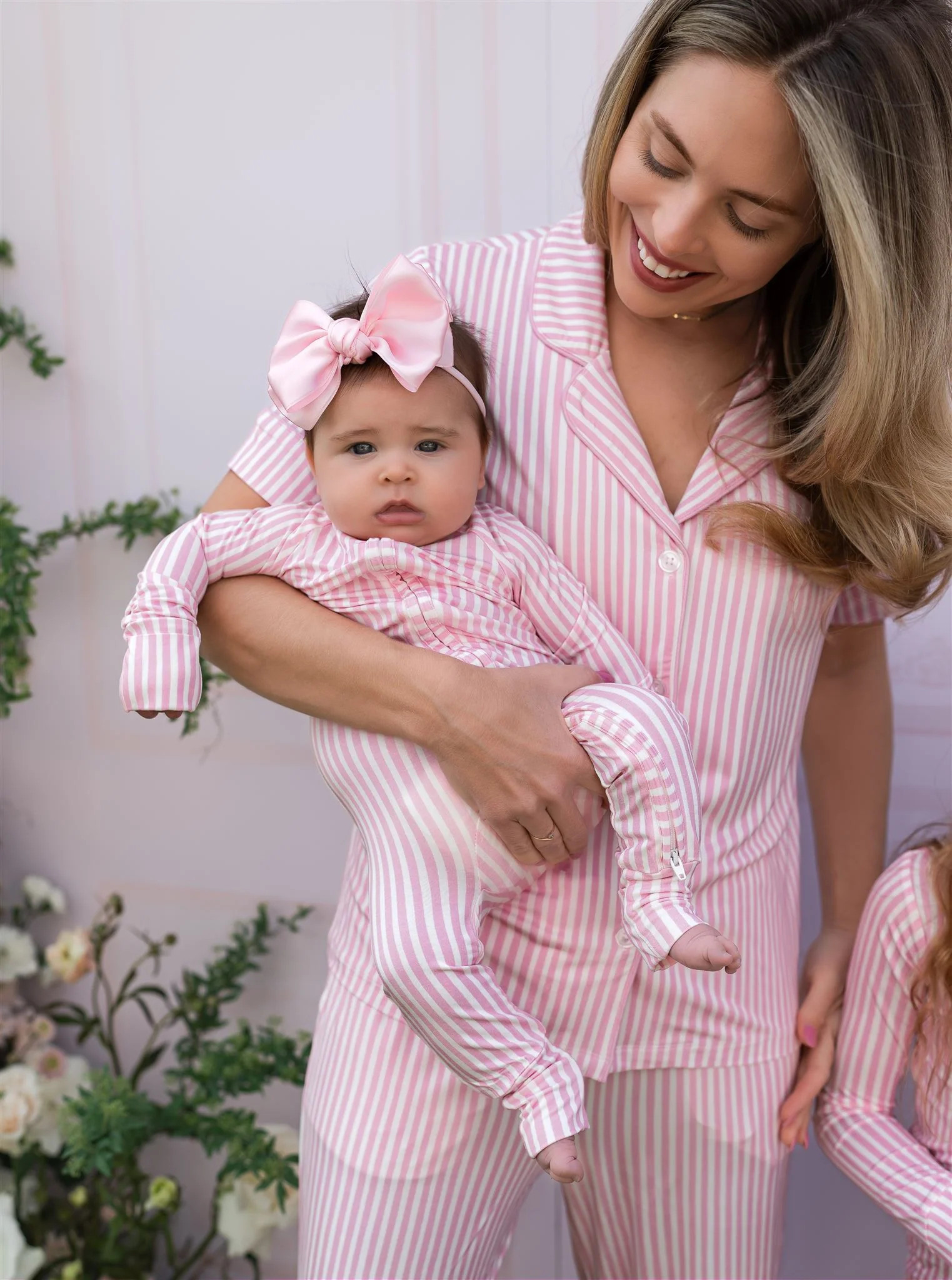 Pink Stripe Zipper Romper | In My Jammers
