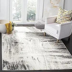 SAFAVIEH Adirondack Collection Area Rug - 8' x 10', Ivory & Grey, Modern Abstract Design, Non-She... | Amazon (US)
