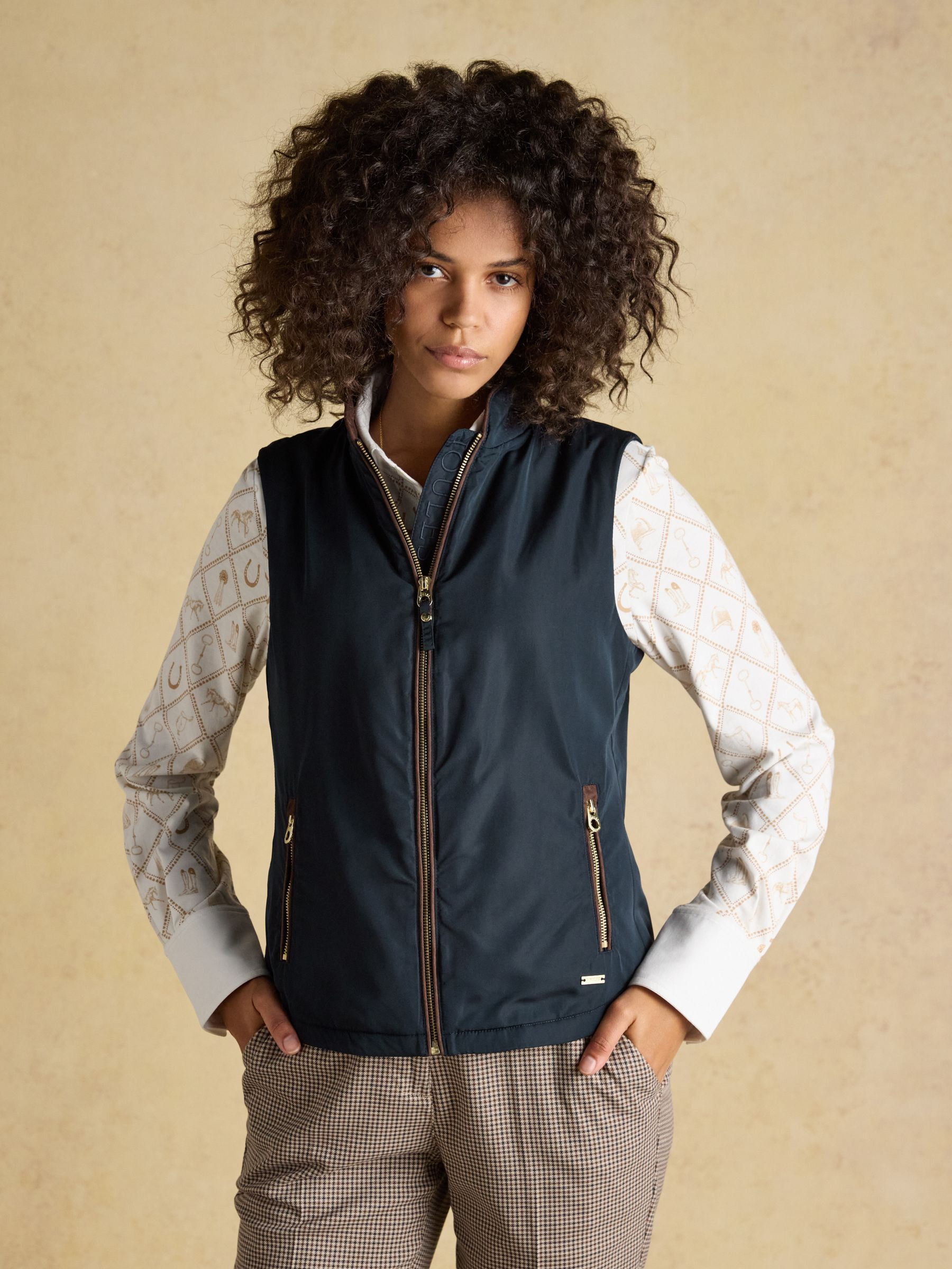 Farnham Navy Lightweight Fleece Lined Gilet | Joules | Joules