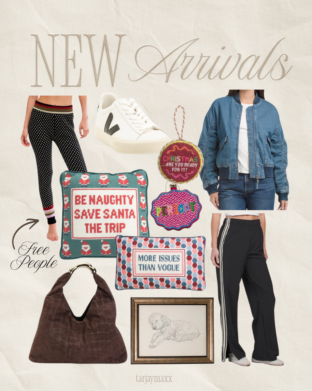TJ Maxx new arrivals are giving designer finds for less! From Veja sneakers and Free People fashion to Levi's denim and Furbish Studio needlepoint pillows for nearly 1/3 of the regular price at Anthropologie, there are SO many good finds this week! Whether you're refreshing your fall wardrobe or looking for unique home decor and holiday gifts, these designer brands at TJ Maxx are worth checking out. Tap to browse my favorite new arrivals and save the finds you love! fall outfits women over 50, fall wedding guest dresses, fall dresses, wedding guest dress summer, date night outfits, fall fashion hauls, halloween decorations, fall decor, fall shoes, country concert outfits 

 #LTKootd #LTKSeasonal #LTKHome