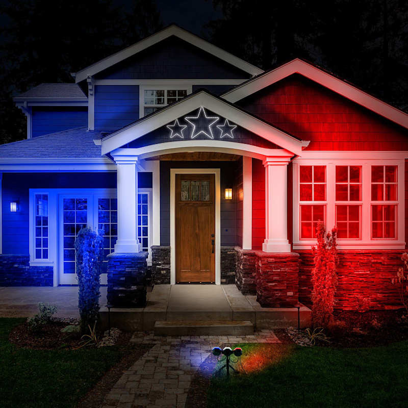 Red, White and Blue Light show Uplight | At Home