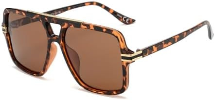 OUWEN Retro Oversized Polarized Square Sunglasses Womens Mens, Trendy Designer Big Rectangle Sun ... | Amazon (US)