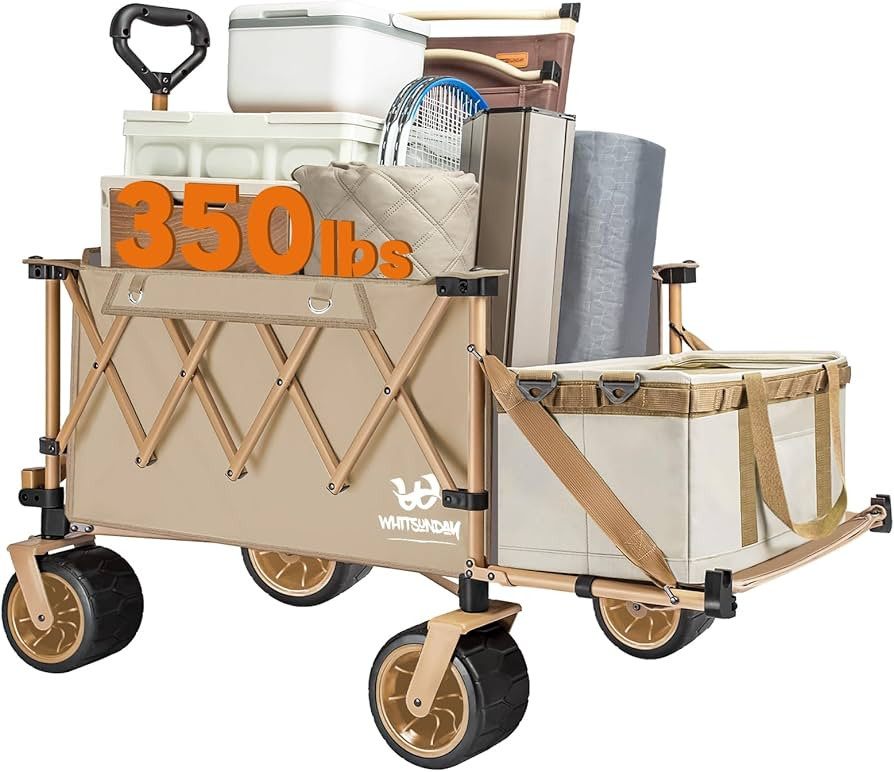 Whitsunday Collapsible Folding Wagon Heavy Duty Utility Beach Wagons with Opened Tailgate and All... | Amazon (US)