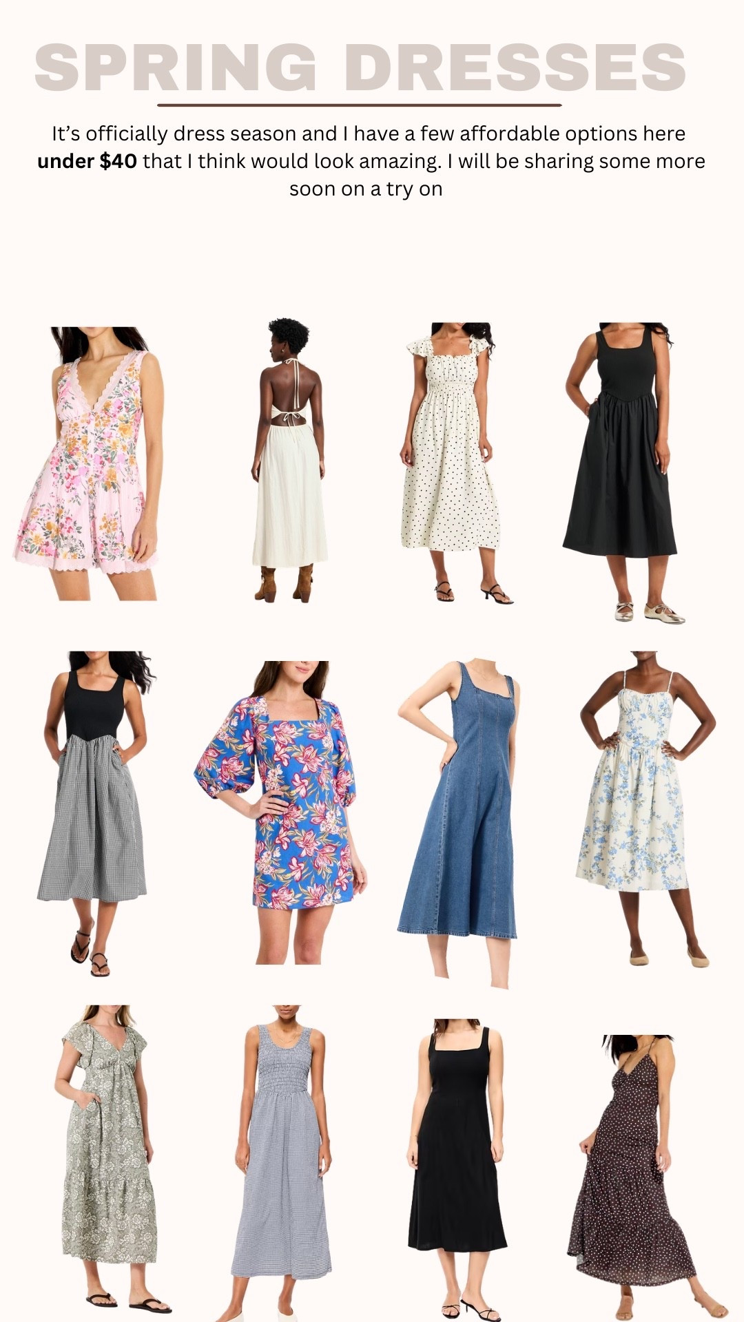 Spring Dresses under $40 

#LTKWedding #LTKSaleAlert