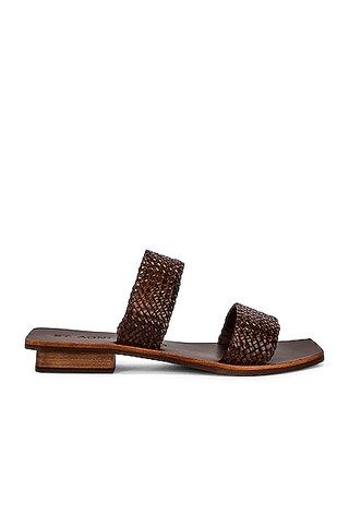 St. Agni Clea Woven Two Strap Sandal in Brown | FWRD 