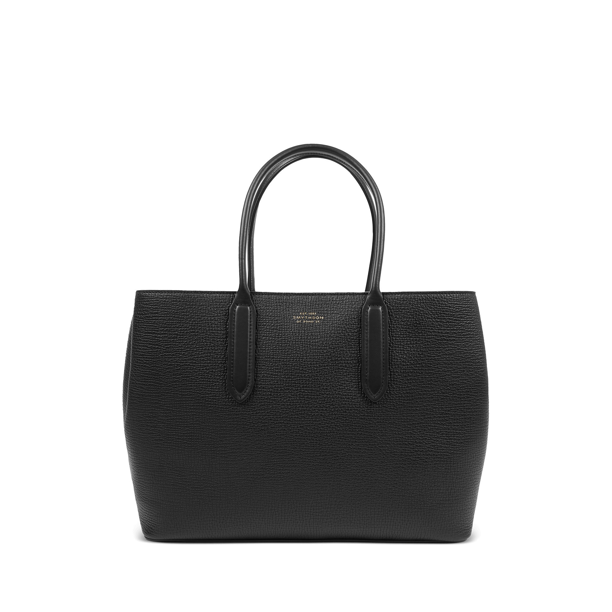 Small Day Tote Bag with Zip in Ludlow in black | Smythson | Smythson