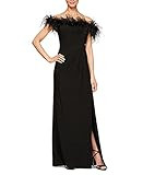 Amazon.com: Alex Evenings Women's Long Off The Shoulder Dress, Black Maribou, 4 : Clothing, Shoes... | Amazon (US)