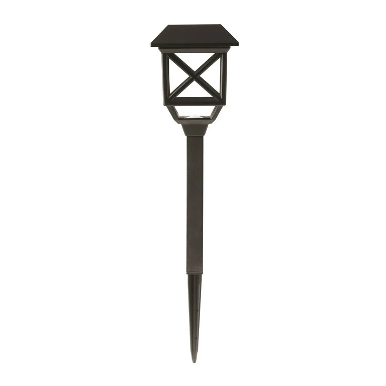 Mainstays Solar Black Square LED Landscape Pathway Light with Plastic Lens, 8 Lumens (6 Count) | Walmart (US)