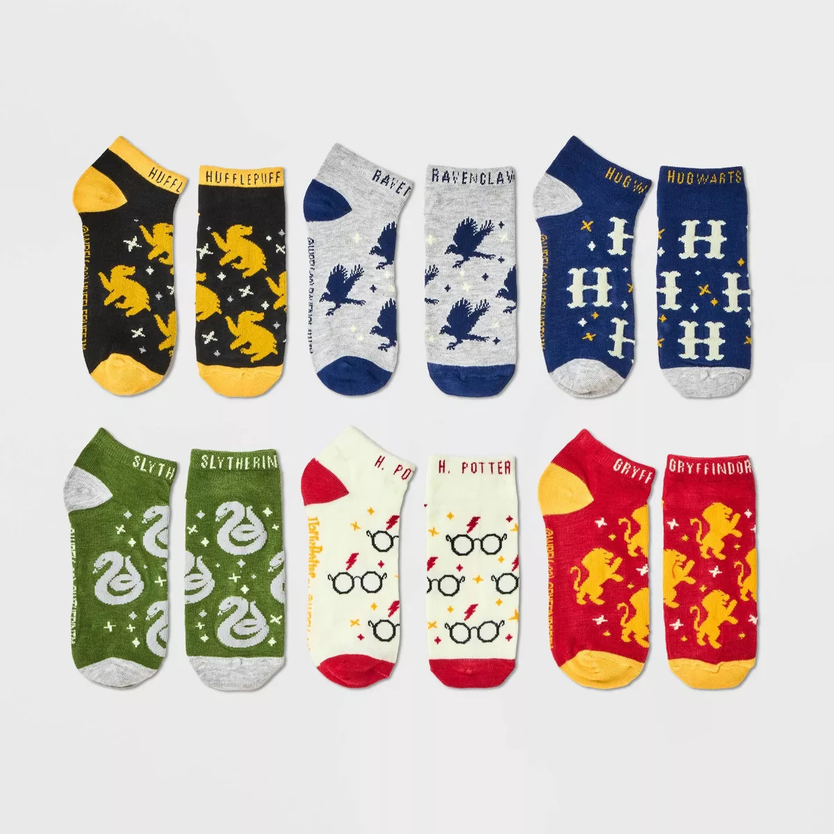 Women's 6pk Harry Potter Houses Low Cut Socks - Assorted Colors 4-10 | Target