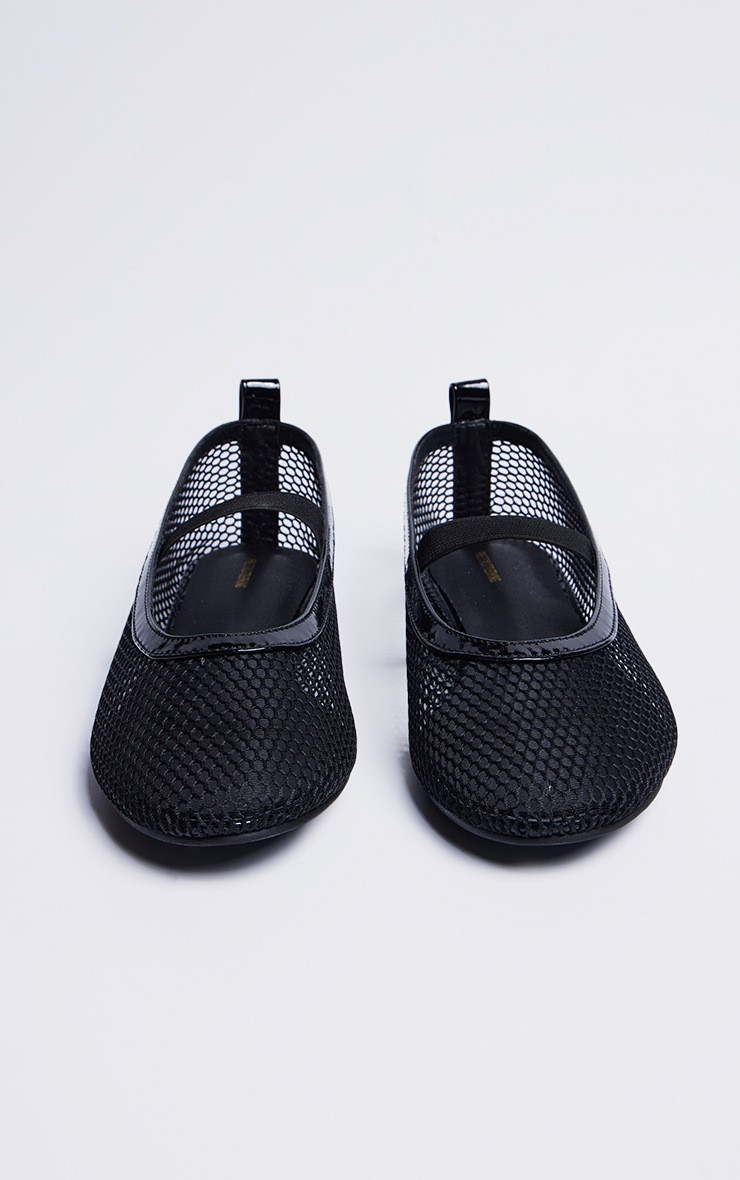 Black Mesh Ballet Flats | PrettyLittleThing US