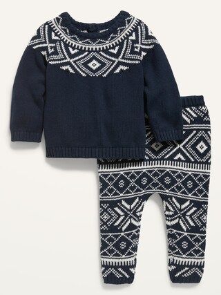 Unisex 2-Piece Fair Isle Sweater and U-Shaped Pants Set for Baby | Old Navy (US)