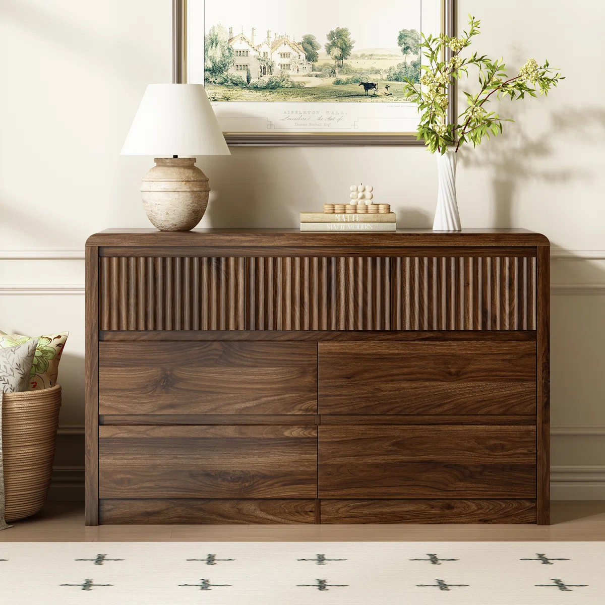 Fluted 7 Drawer Dresser For Bedroom,50" W Bedroom Chest of Drawer,Modern Tall Dresser Storage Org... | Wayfair North America