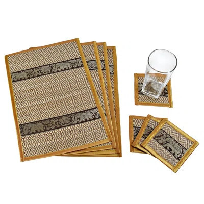 8 Piece Trim Reed Placemats and Coaster Set | Wayfair North America