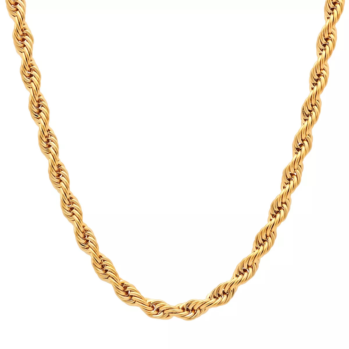 Steel Nation Men's Gold Tone Ion-Plated Rope Link Chain Necklace | Kohl's