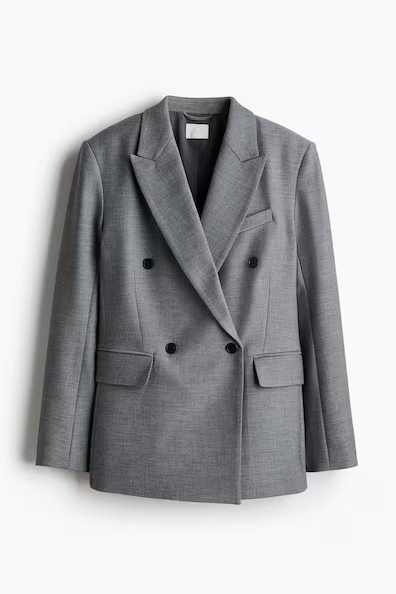 H & M - Waisted blazer - Grey | H&M (UK, MY, IN, SG, PH, TW, HK)
