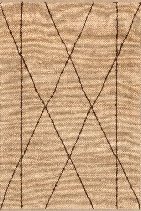 Natural Augusta Abstract Lined Jute Area Rug | Rugs USA